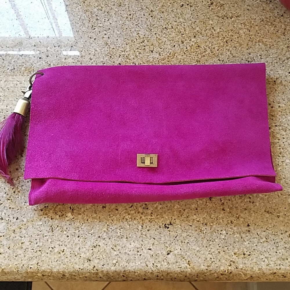 David Galan Suede Clutch
